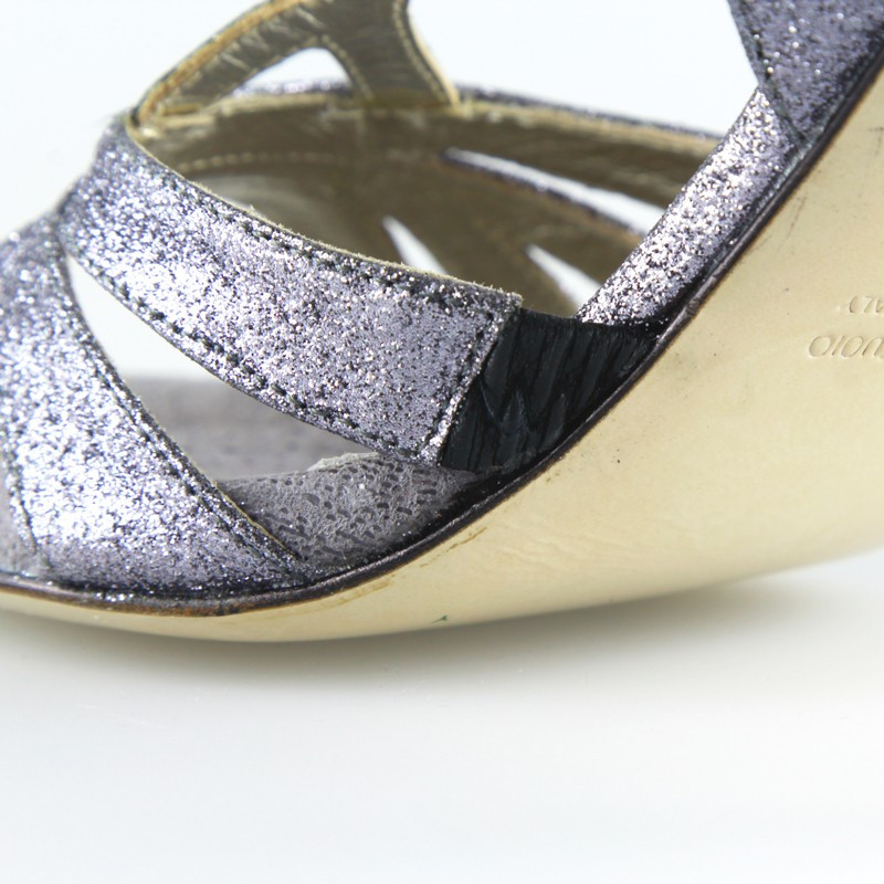 A32CY Glitterino Acciaio heel 9 cm