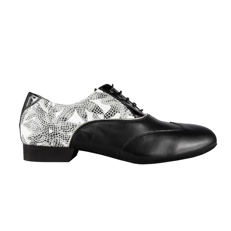 Man tango shoes in Black Skin printed 