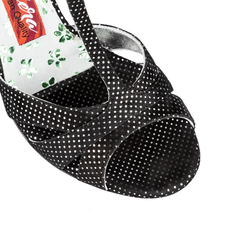 A3New Silver Pois heel 7 cm