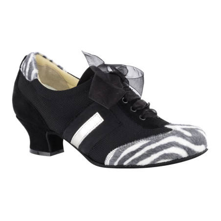 Pratica Donna Nero Zebra heel 4 cm