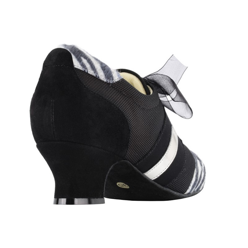 Pratica Donna Nero Zebra heel 4 cm