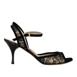 A1 Pizzo Nero Carne heel 7 cm BOOKING SHOES