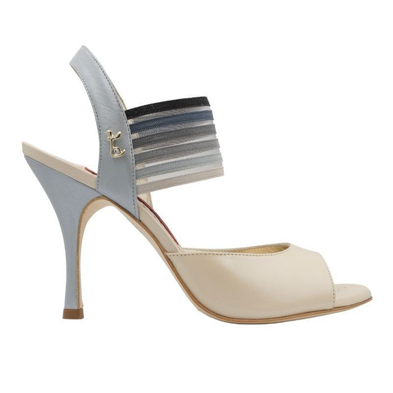 E1 Fumè Nappa Beige heel 9 cm