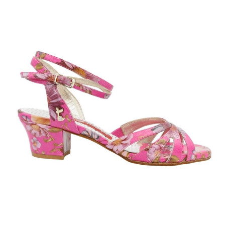 D32 Fucsia Fiori Tacco 4 cm SCARPE IN PRENOTAZIONE