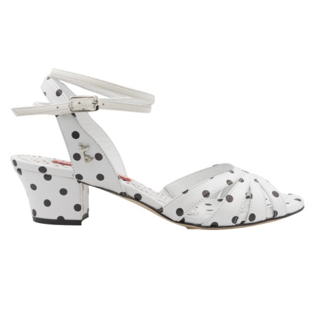 D32 Bianco Pois Heel 4 cm