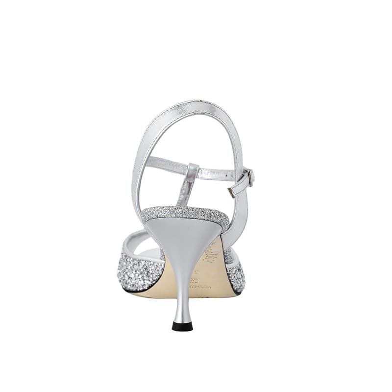 A1T Glitter Argento Heel 7 cm