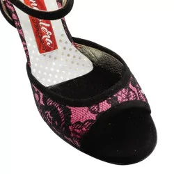 A1 Pizzo Nero Rosa Heel 6 cm BOOKING SHOES