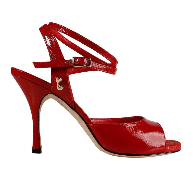 Scarpa da tango donna in vernice soft color rosso | Tangolera Shoes