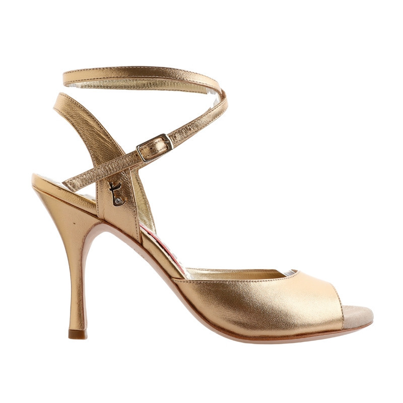 Women s tango shoe in gold laminated leather Tangolera Shoes Woman s size EU 34 US 4