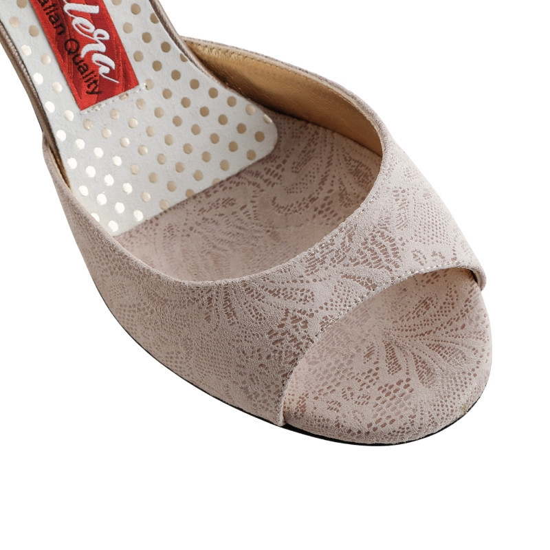 Buy A8 Camoscio Beige Stampa Fiori Heel 6 cm