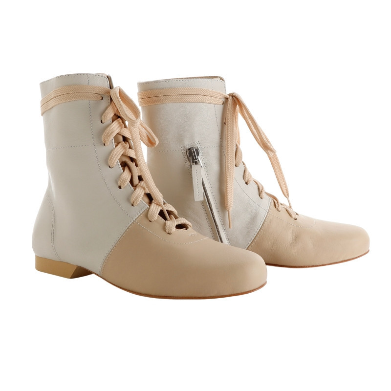 Women's tango shoe in cream and beige Nappa leather | Tangolera Shoes