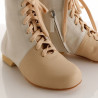 Women's tango shoe in cream and beige Nappa leather | Tangolera Shoes