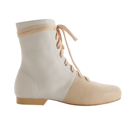 Women's tango shoe in cream and beige Nappa leather | Tangolera Shoes