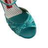 Women's tango shoe in petrol-coloured printed suede | Tangolera Shoes