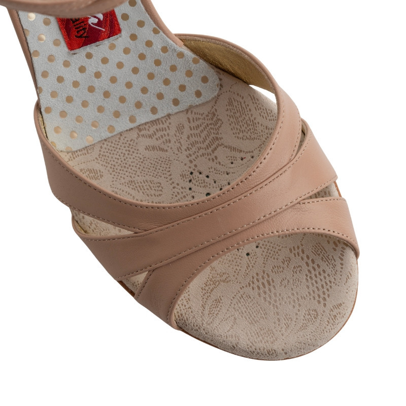 Scarpa da tango donna in nappa color beige | Tangolera Shoes