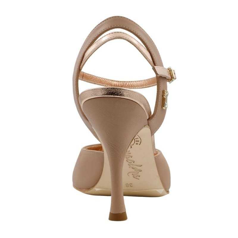 A2 Nappa Beige Soft Heel 9 cm Narrow Sole BOOKING SHOES