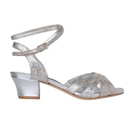 Buy D32 Argento Pitoncino Cangiante Heel 4 cm BOOKING SHOES