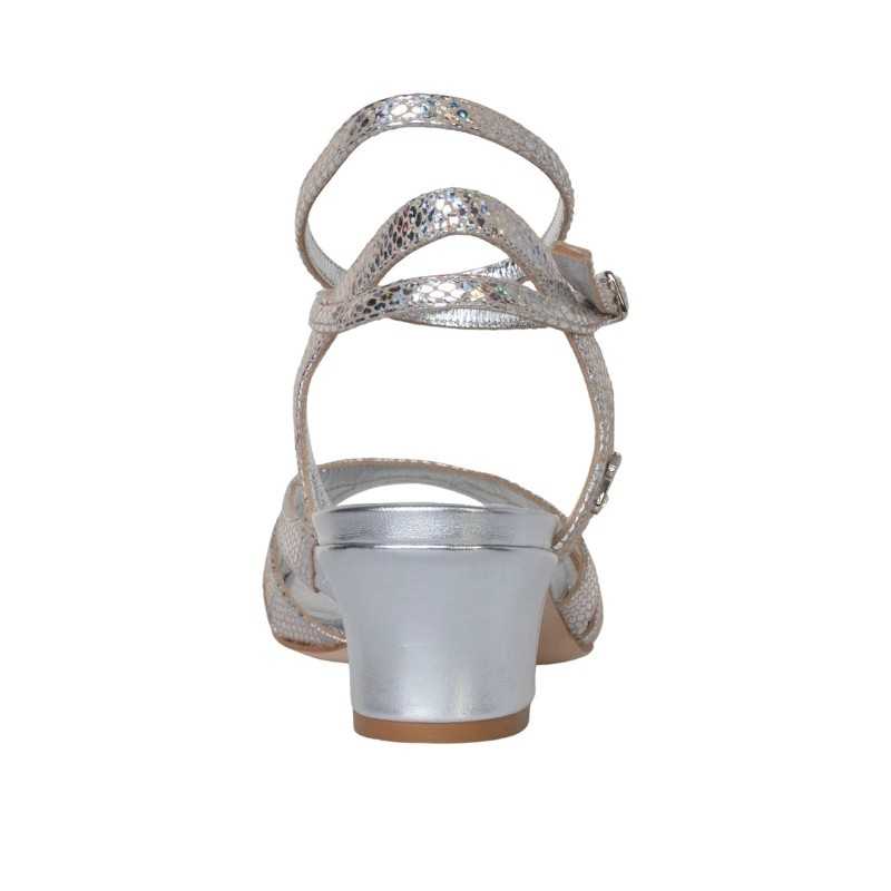 Buy D32 Argento Pitoncino Cangiante Heel 4 cm