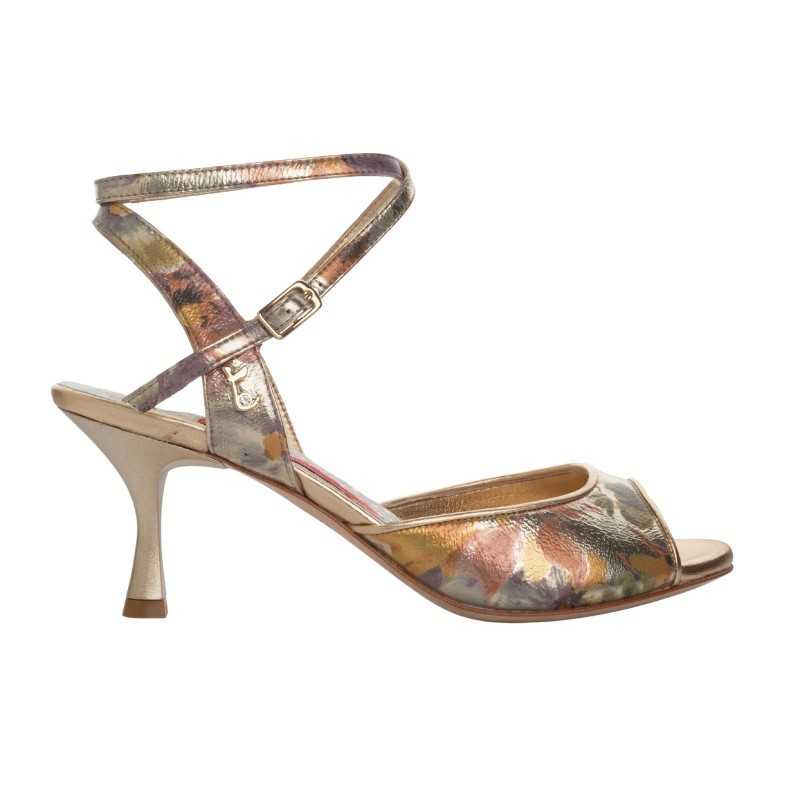 A1 Platino Fiori Heel 6 cm