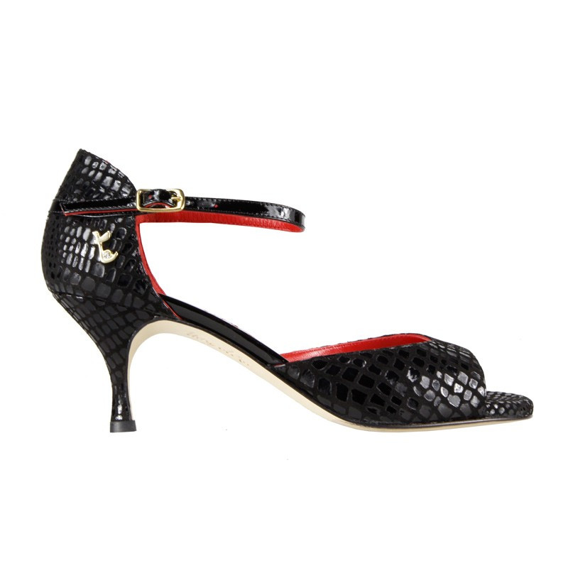 Woman tango shoes in printed black 