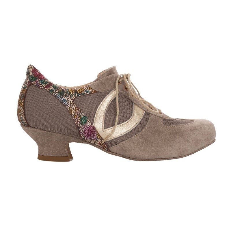 Scarpa da tango donna Pratica Donna  Tortora Tacco 4 cm CAMPIONE   | Tangolera Shoes