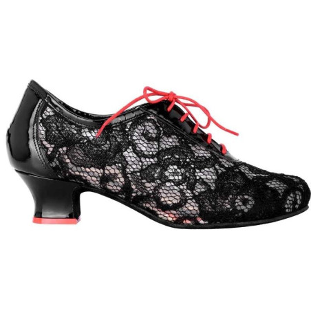 Pratica donna Pizzo nero heel 4 cm