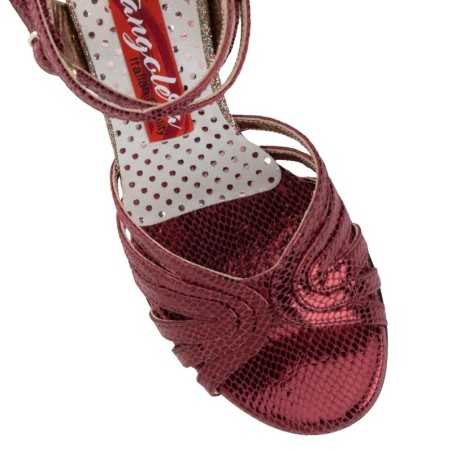 Women's tango shoe in Bordeaux colour  A33CL Bordeaux Pitoncino Heel 7 cm| Tangolera Shoes